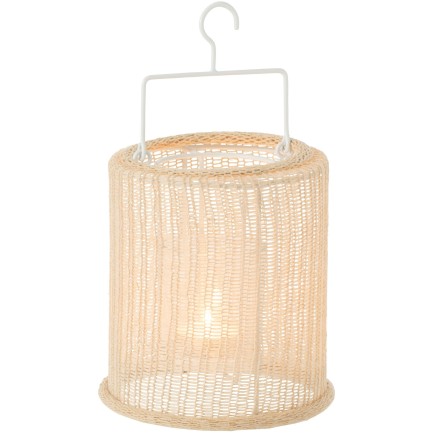 Lanterna sospesa in poliestere beige 18x18x21 cm