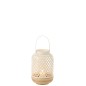 Lanterne cylindrique en bois blanc 20x20x42 cm Lanterne cylindrique en bois blanc 20x20x42 cm