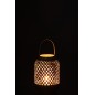 Lanterne cylindrique en bois blanc 20x20x42 cm Lanterne cylindrique en bois blanc 20x20x42 cm