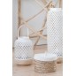 Lanterne cylindrique en bois blanc 20x20x42 cm Lanterne cylindrique en bois blanc 20x20x42 cm