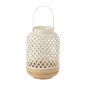 Lanterne cylindrique en bois blanc 20x20x42 cm Lanterne cylindrique en bois blanc 20x20x42 cm