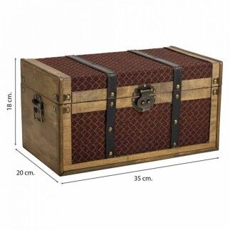 Baúl Alexandra House Living Marrón PVC Madera Metal Tela 22 x 20 x 38 cm Estilo vintage