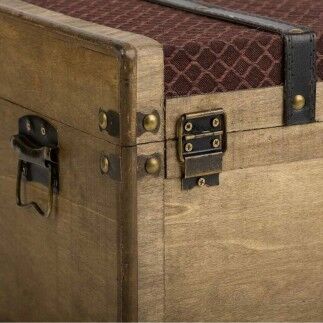 Coffre Alexandra House Living Marron PVC Bois Métal Tissu 22 x 20 x 38 cm Estilo vintage