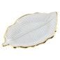 Centre de Table Home ESPRIT Transparent Doré Tropical Feuille d'une plante 23 x 13 x 2 cm