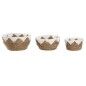 Centro de Mesa Home ESPRIT Blanco Natural 30,5 x 30,5 x 14 cm (3 Piezas)