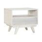 Mesita de Noche Home ESPRIT Blanco Ratán Madera de mango 55 x 35 x 45 cm