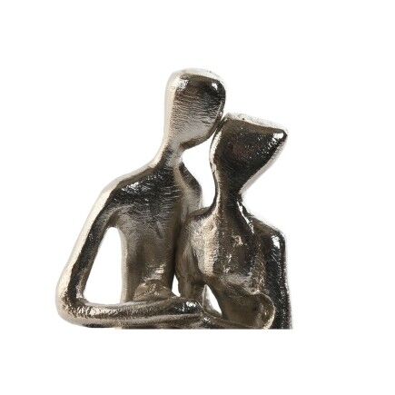 Figura Decorativa Home ESPRIT Negro Plateado Pareja 9 x 13 x 20 cm