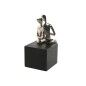 Figura Decorativa Home ESPRIT Negro Plateado Pareja 9 x 13 x 20 cm