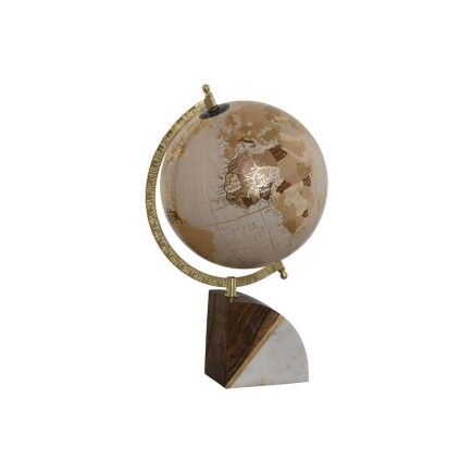 Globe terrestre Home ESPRIT Blanc Doré Naturel Rose clair Vintage 20 x 20 x 37 cm