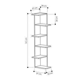Estantería de Esquina Alexandra House Living Roble Madera MDP 37 x 141 x 24 cm 4 Estantes