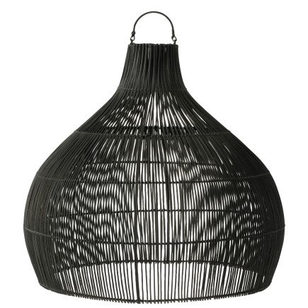 Pantalla de ratán negro 80*80*70 cm