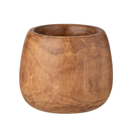 Vaso in legno di paulownia marrone 22x22x27cm
