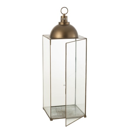 Lanterna rettangolare in metallo Bronzo 41x41x121 cm