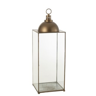 Lanterna rettangolare in metallo Bronzo 41x41x121 cm