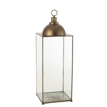 Lanterna rettangolare in metallo Bronzo 41x41x121 cm