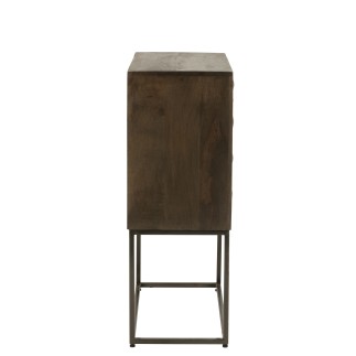 Armoire sur pied métal en bois de manguier marron 76*40*122 cm