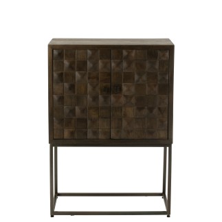 Armoire sur pied métal en bois de manguier marron 76*40*122 cm