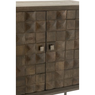 Armoire sur pied métal en bois de manguier marron 76*40*122 cm