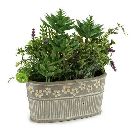 Planta Decorativa Gris Verde Cemento Plástico