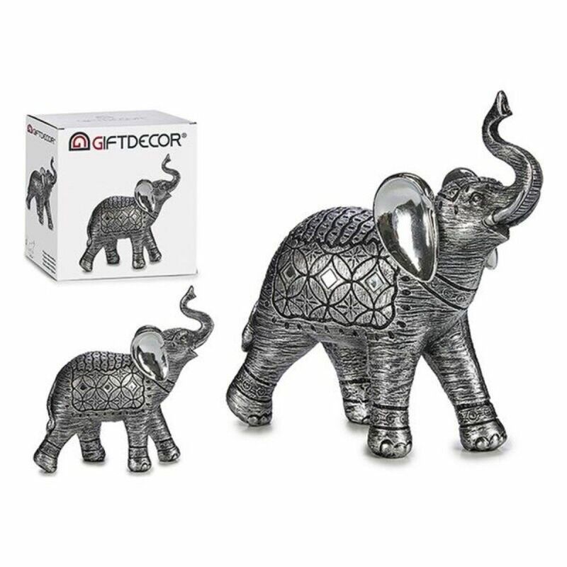 Elefante Plateado Resina