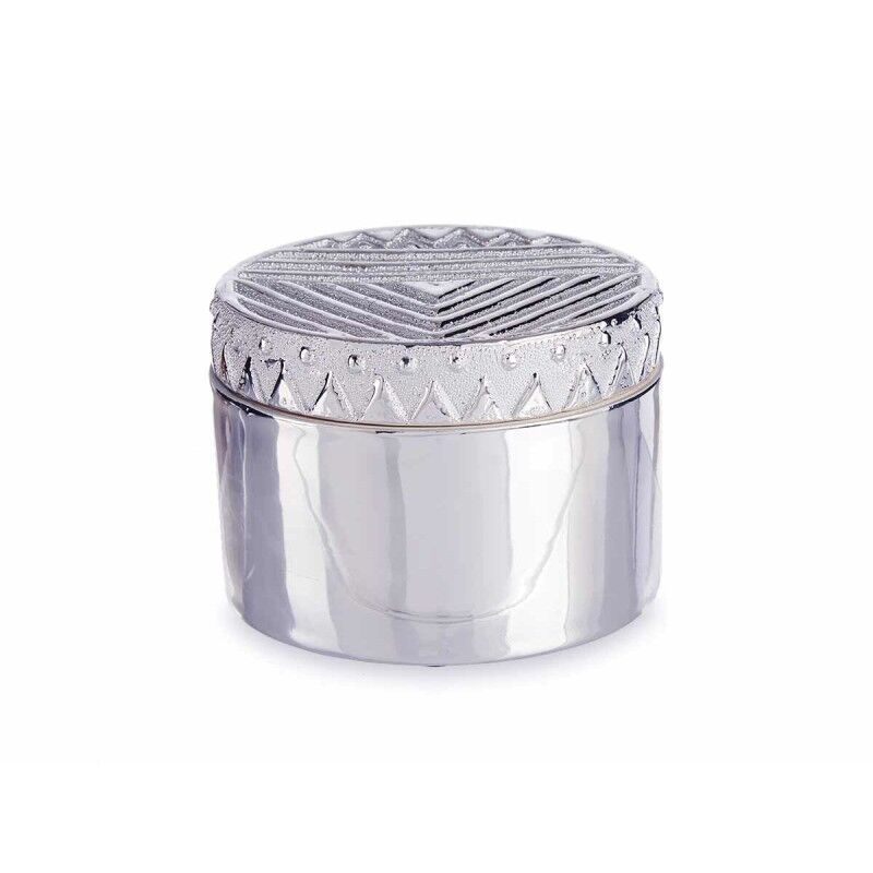 Caja-Joyero 13,5 x 9,5 x 13,5 cm Cerámica Plateado