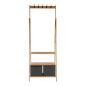 Perchero de Pie Gris Marrón Madera Tela (40,5 x 175 x 67 cm)