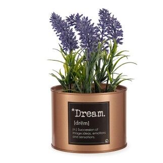 Planta Decorativa Cobre Lavanda Lata Morado Metal Verde Plástico 10 x 18 x 10 cm