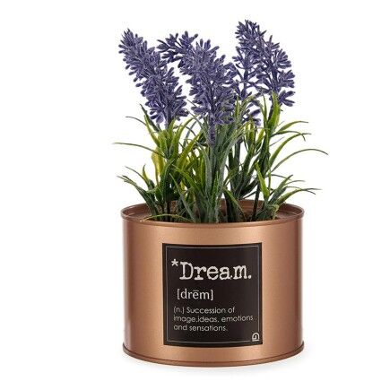 Planta Decorativa Cobre Lavanda Lata Morado Metal Verde Plástico 10 x 18 x 10 cm