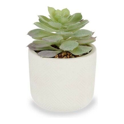 Planta Decorativa Blanco Verde Plástico