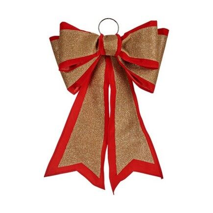 Lazo Adorno Navideño 40 x 60 cm Rojo Dorado PVC