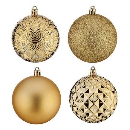 Bolas de Navidad Ø 8 cm 25 Unidades Dorado PVC