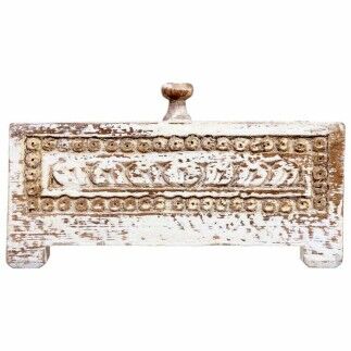 Caja-Joyero Alexandra House Living Blanco Gris Madera de mango 19 x 10 x 19 cm