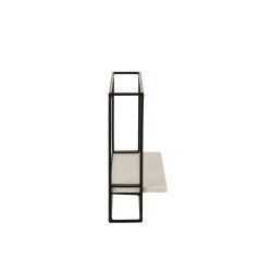 Prateleira de parede com 1 prateleira em metal branco 35x15,5x35 cm