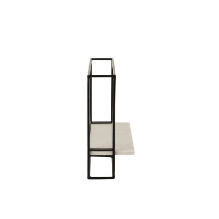 Estantería mural 1 balda hierro/mármol negro/blanco 35x35 cm