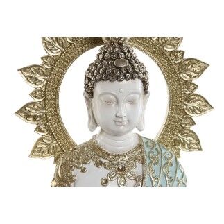 Figurine Décorative Home ESPRIT Turquoise Doré Buda Oriental 21 x 12 x 33 cm