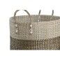 Juego de Cestas Home ESPRIT Blanco Negro Natural 44 x 44 x 49 cm (2 Piezas)