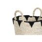 Juego de Cestas Home ESPRIT Negro Natural Fibra natural Boho 37 x 37 x 43 cm (3 Piezas)