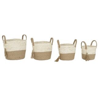 Juego de Cestas Home ESPRIT Natural Marrón claro Yute Moderno 40 x 40 x 41 cm