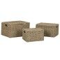 Juego de Cestas Home ESPRIT Natural Metal Fibra natural Tropical 46 x 36 x 26 cm (3 Piezas)
