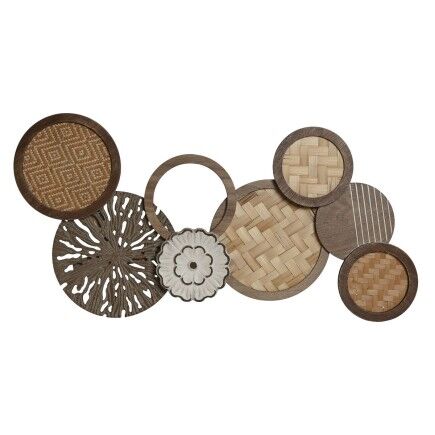Decoración de Pared Home ESPRIT Natural Círculos 75 x 4,5 x 38 cm