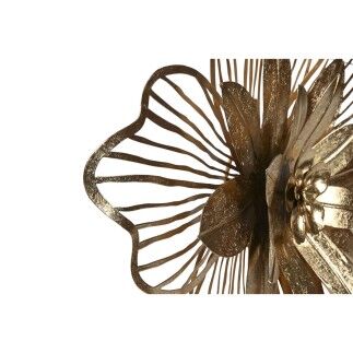 Decoración de Pared Home ESPRIT Dorado Moderno Flor 51 x 6 x 51 cm (2 Unidades)