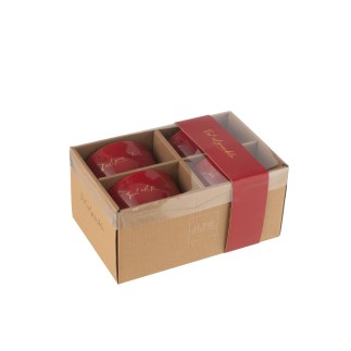 Set de 4 bols tout est possible en porcelaine rouge 11x11x7 cm
