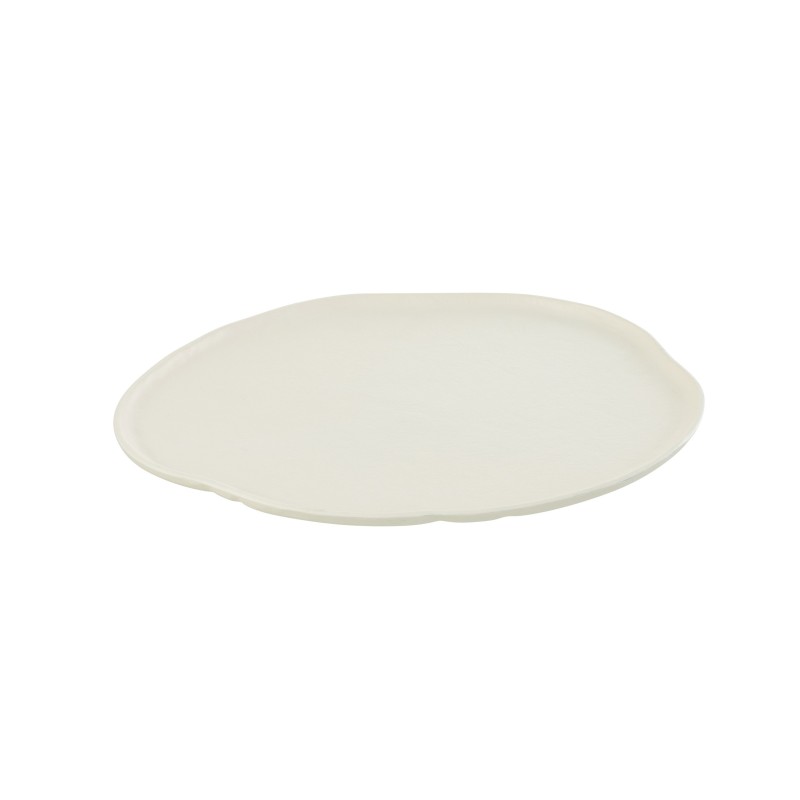 Plateau rond en aluminium blanc 35x31x1 cm Plateau rond en aluminium blanc 35x31x1 cm