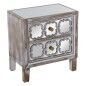 Table de Nuit Alexandra House Living Transparent Doré Bois Miroir 55 x 60 x 35 cm