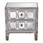 Table de Nuit Alexandra House Living Transparent Doré Bois Miroir 55 x 60 x 35 cm