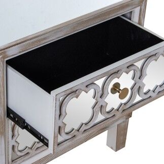 Table de Nuit Alexandra House Living Transparent Doré Bois Miroir 55 x 60 x 35 cm