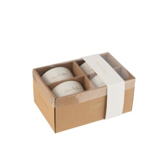 Set de 4 bols viser la lune en porcelaine blanc 11x11x7 cm