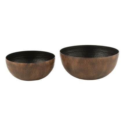 Set de 2 bols en aluminium Bronze 25.5x25.5x11.5 cm