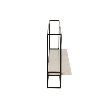 Estantería mural 1 balda hierro/mármol negro/blanco 65x35 cm