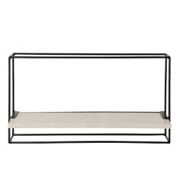 Estantería mural 1 balda hierro/mármol negro/blanco 65x35 cm